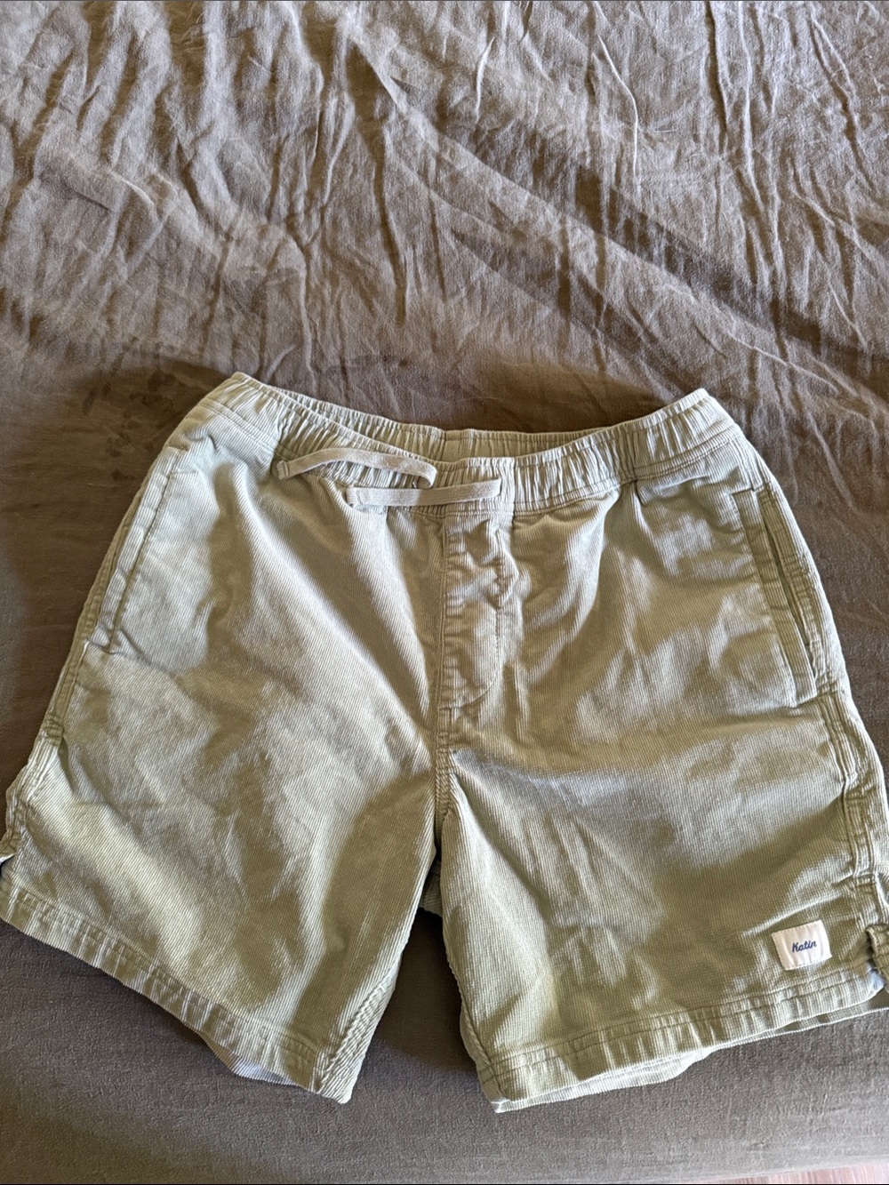Never worn. Katin Men's Light Olive Drawstring Hybrid Shorts